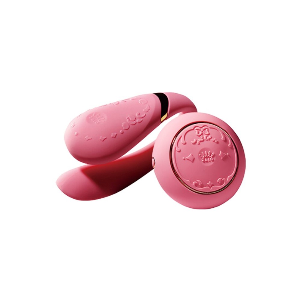 Смартвібратор для пар Zalo Fanfan set Rouge Pink, пульт ДК - зображення 1