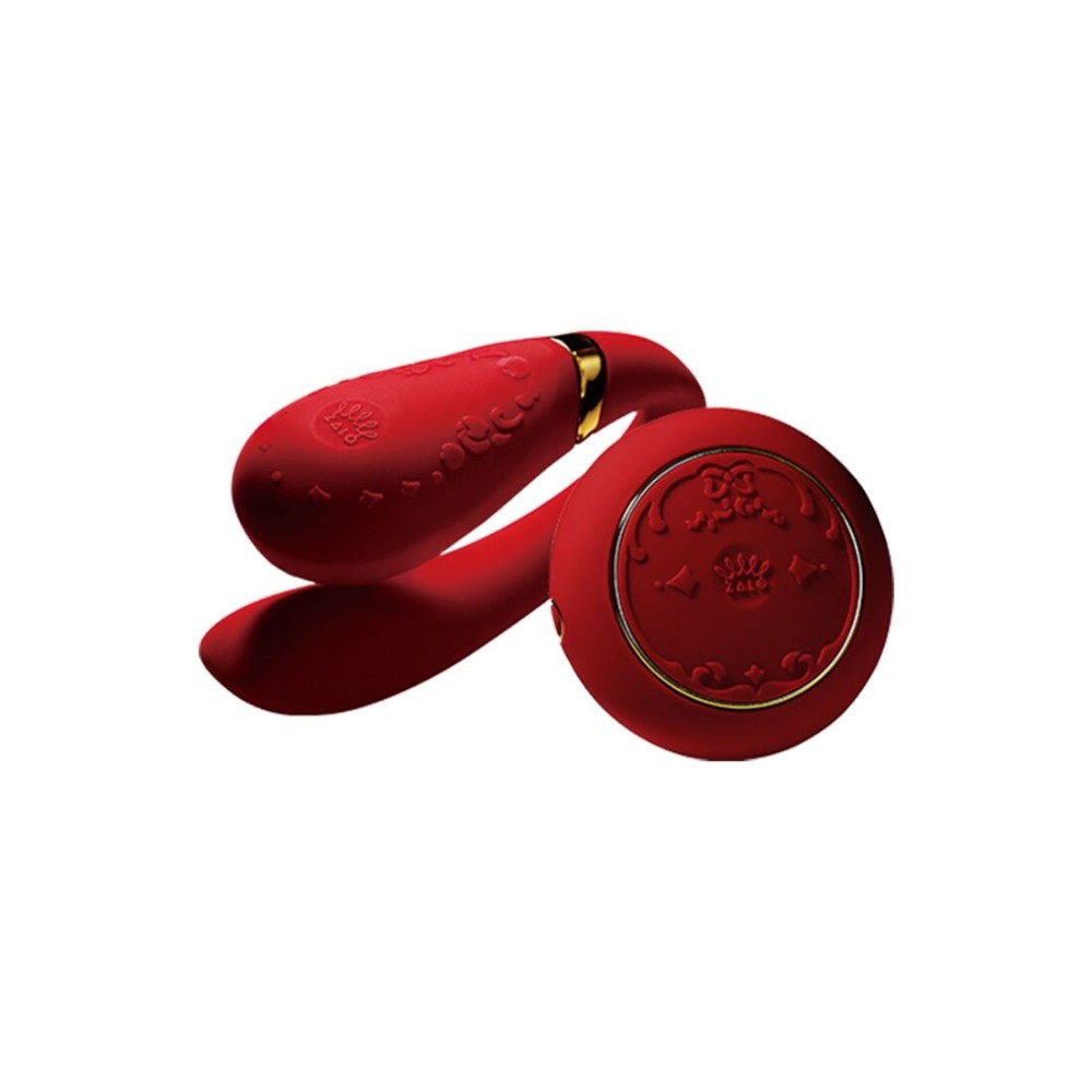 Смартвібратор для пар Zalo Fanfan set Bright Red, пульт ДК - зображення 1