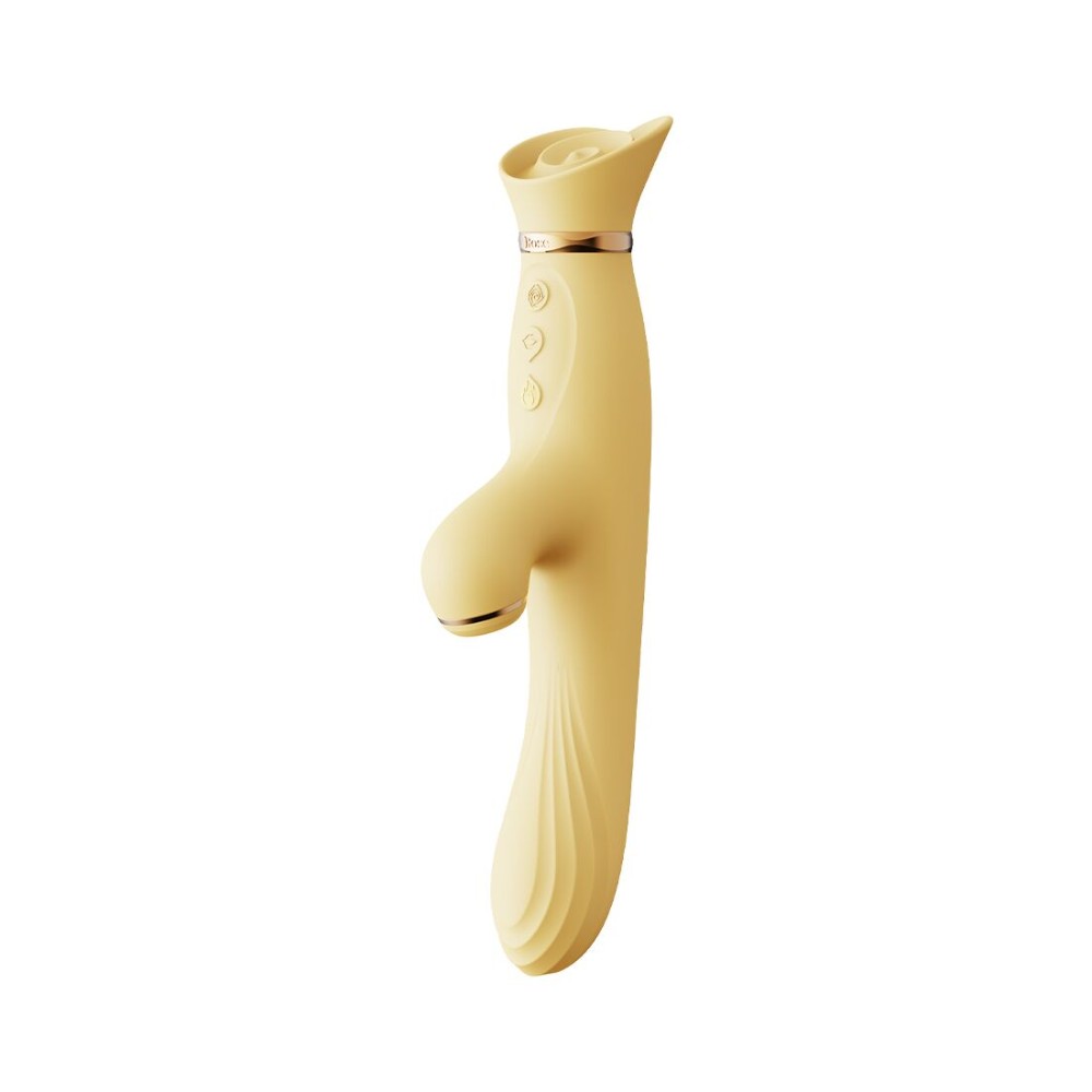 Вібратор з підігрівом та вакуумною стимуляцією клітора Zalo - ROSE Vibrator Lemon Yellow - зображення 1