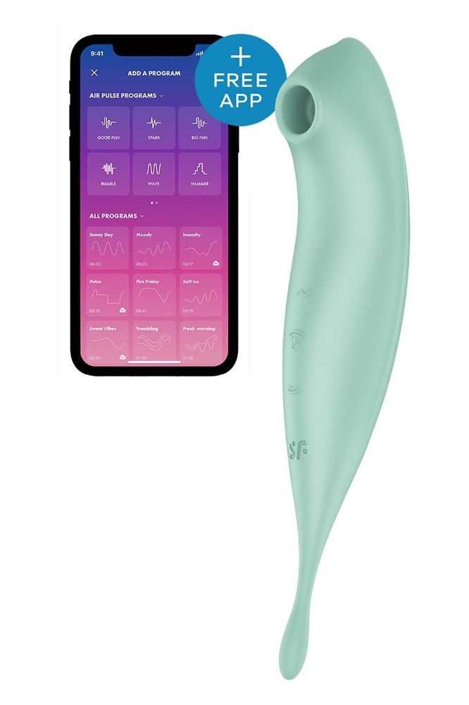 Смарт-вібратор для клітора з вакуумною стимуляцією Satisfyer Twirling Pro+ Mint - зображення 1