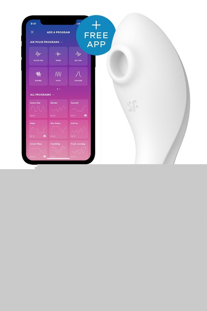 Вакуумний смарт-стимулятор із вібрацією Satisfyer Curvy Trinity 5 (White), керування зі смартфона - зображення 1