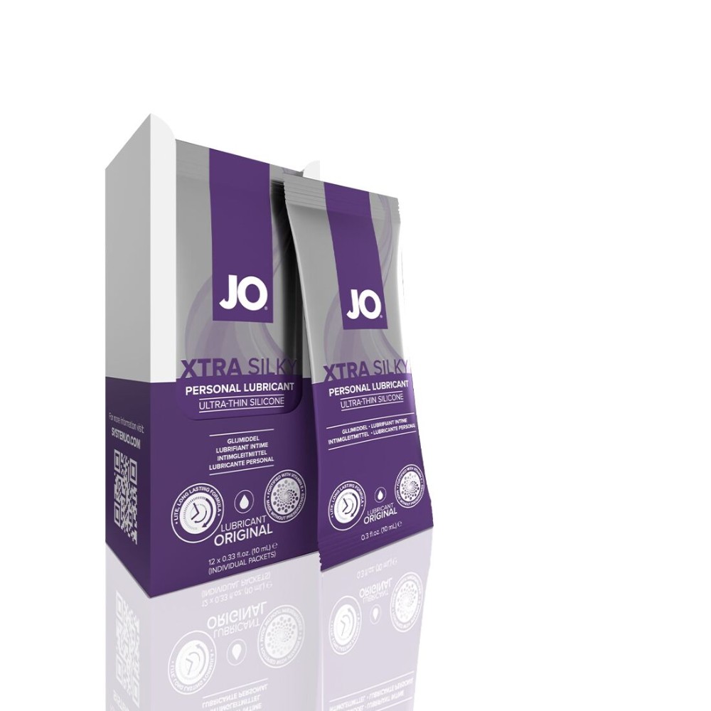 Набір лубрикантів Foil Display Box – JO Xtra Silky Silicone – 12 × 10ml - зображення 1