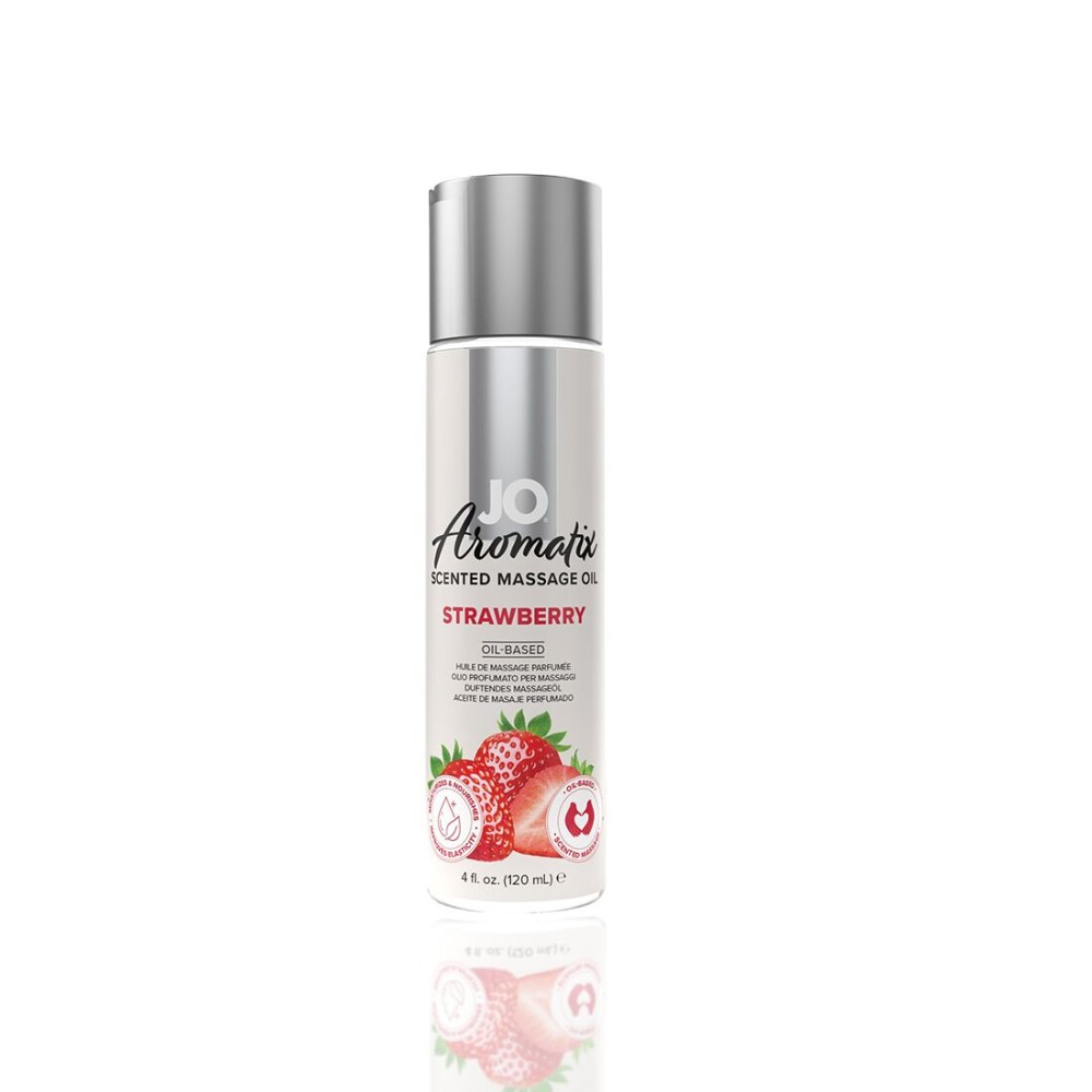 Натуральна масажна олія JO Aromatix Massage Oil Strawberry 120 мл - зображення 1