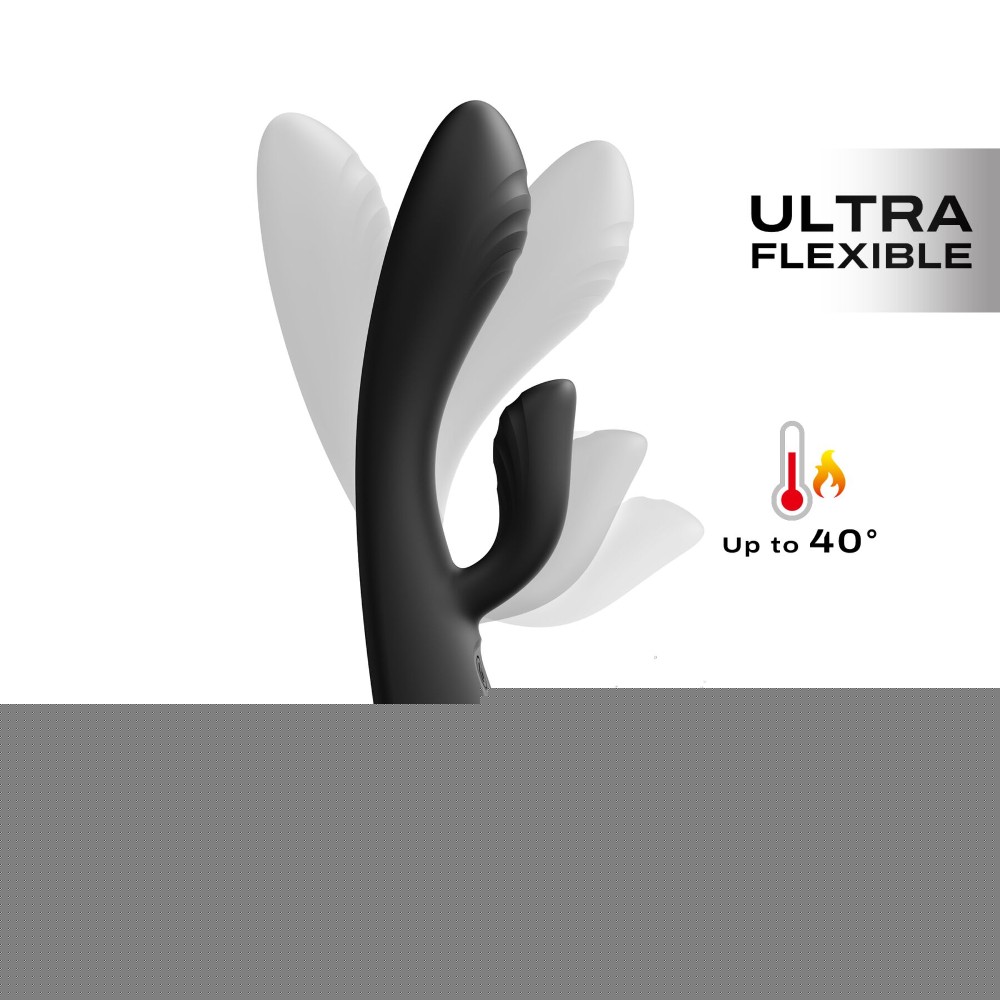 Вібратор-кролик з підігрівом Dorcel FLEXI RABBIT BLACK, гнучкий стовбур - зображення 1