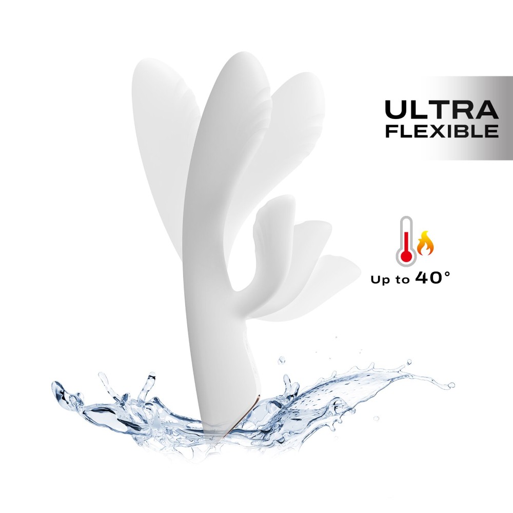 Вібратор-кролик з підігрівом Dorcel FLEXI RABBIT WHITE, гнучкий стовбур - зображення 1