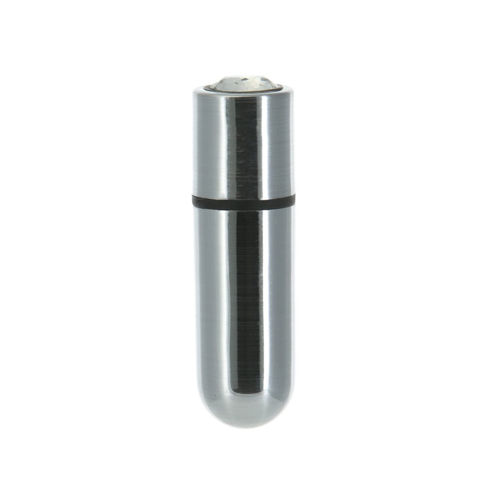 Віброкуля PowerBullet First-Class Bullet 2.5″ with Key Chain Pouch, Silver, 9 режимів вібрації - зображення 1