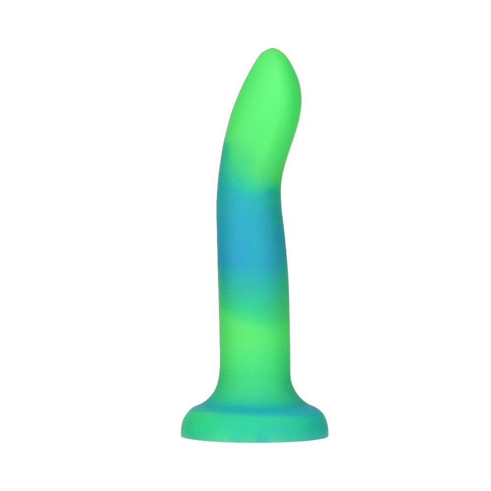 Фалоімітатор, що світиться в темряві, ADDICTION Rave 8″, Glow in the Dark Dildo Blue Green, 20,3 см - зображення 1