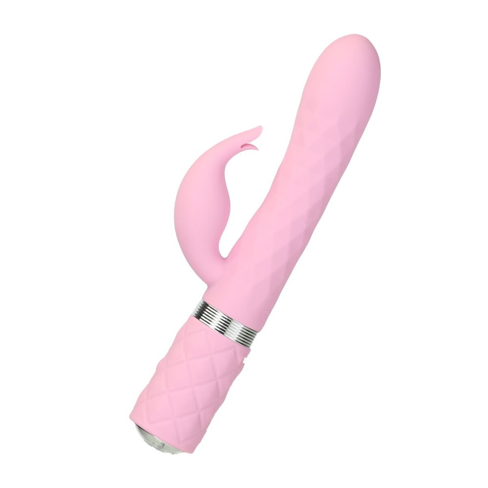 Розкішний кролик з ротацією та вібрацією Pillow Talk Lively Pink, кристал Сваровскі - зображення 1