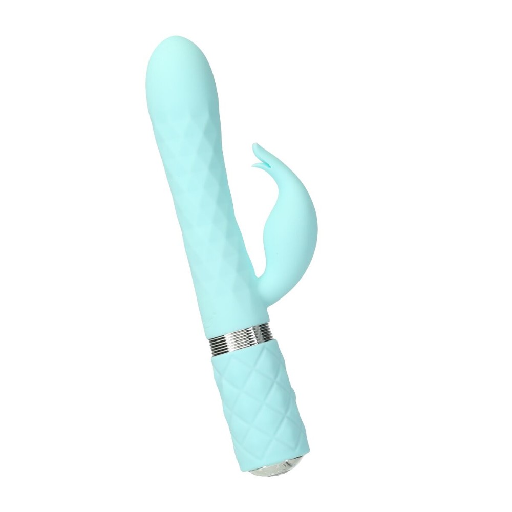 Розкішний кролик з ротацією та вібрацією Pillow Talk Lively Teal, кристал Сваровскі - зображення 1