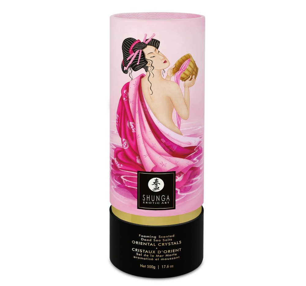 Пінлива сіль для ванни Shunga Dead Sea salt Oriental Crystals — Rose Petal (500 г), Мертвого моря - зображення 1