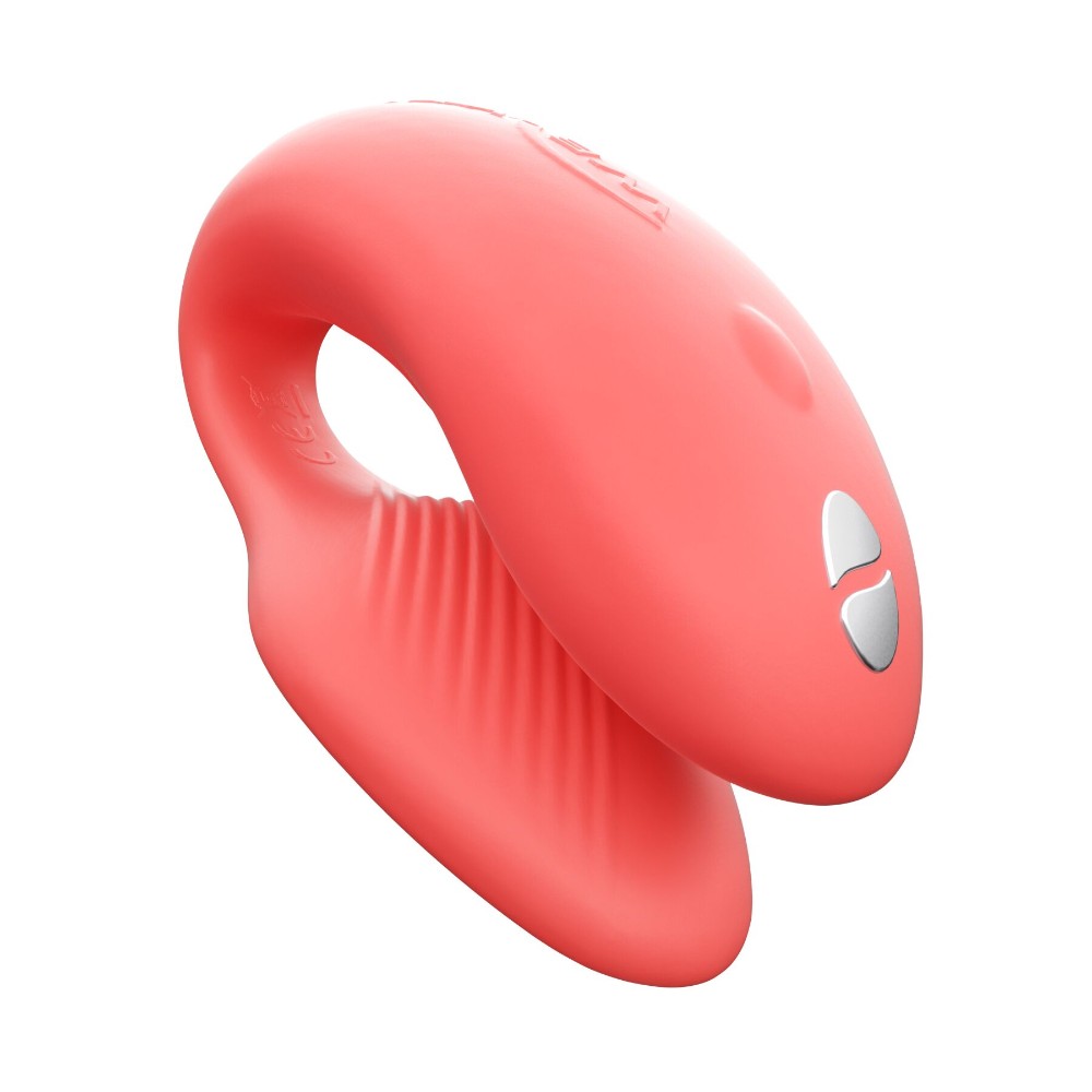 Смарт-вібратор для пар We-Vibe Chorus Crave Coral, сенсорне керування вібраціями стисненням пульта - зображення 1
