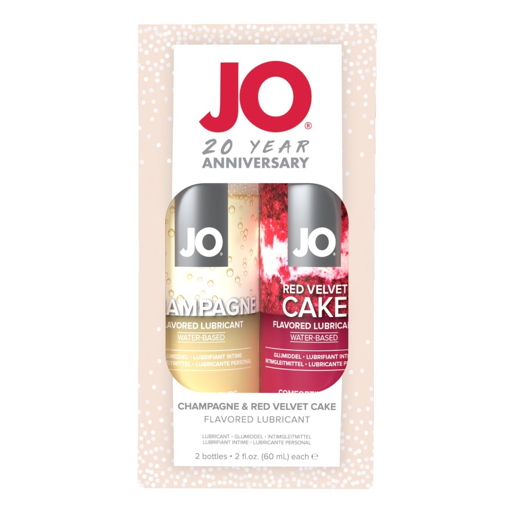 Набір смакових змазок JO Champagne & Red Velvet Cake (2×60 мл), Limited Edition - зображення 1