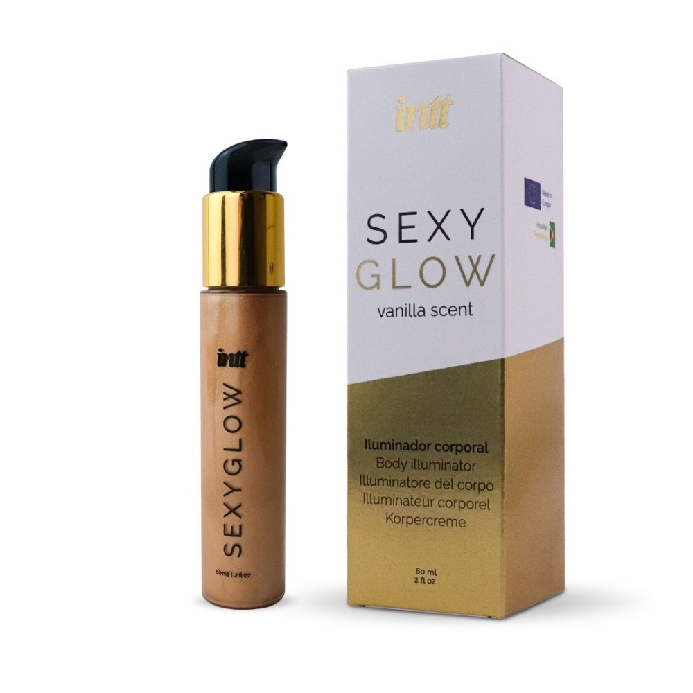 Крем-шимер для тіла Intt Sexy Glow (60 мл) з олією ши та ароматом ванілі, сяйна засмагла шкіра - зображення 1