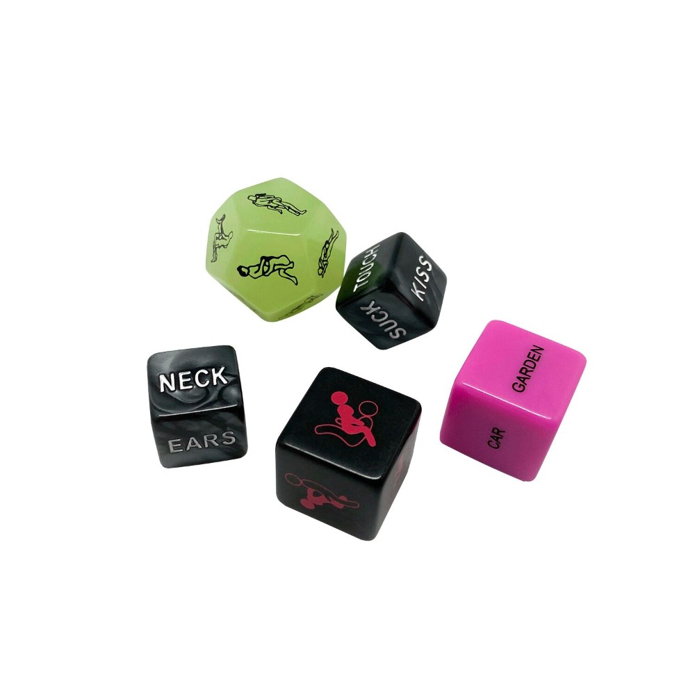 Набір кубиків Wooomy Ooo 5 Dice Set (EN): місця та пози для сексу, інтимні дії та частини тіла - зображення 1