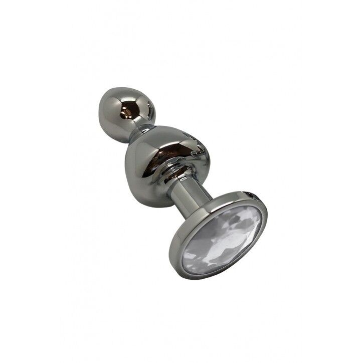 Металева анальна пробка Wooomy Lollypop Double Ball Metal Plug S, діаметр 2,8 см, довжина 8,5 см - зображення 1