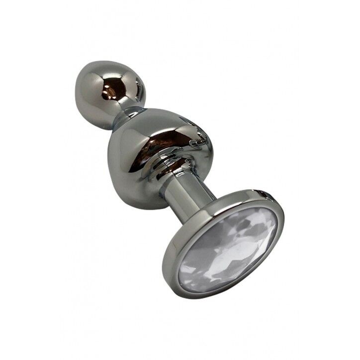 Металева анальна пробка Wooomy Lollypop Double Ball Metal Plug L, діаметр 3,5 см, довжина 10,5 см - зображення 1