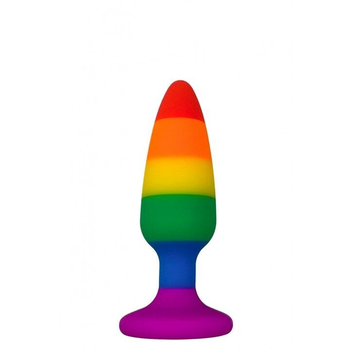 Силіконова анальна пробка Wooomy Hiperloo Silicone Rainbow Plug S, діаметр 2,4 см, довжина 9 см - зображення 1