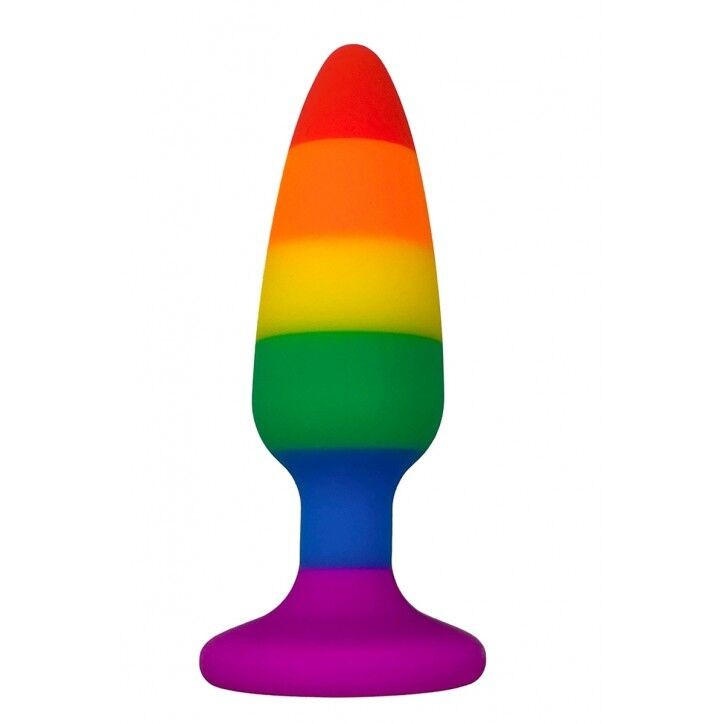 Силіконова анальна пробка Wooomy Hiperloo Silicone Rainbow Plug L, діаметр 3,9 см, довжина 13,1 см - зображення 1