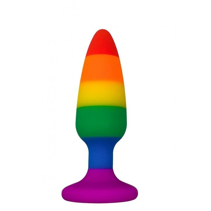 Силіконова анальна пробка Wooomy Hiperloo Silicone Rainbow Plug M, діаметр 2,9 см, довжина 11 см - зображення 1