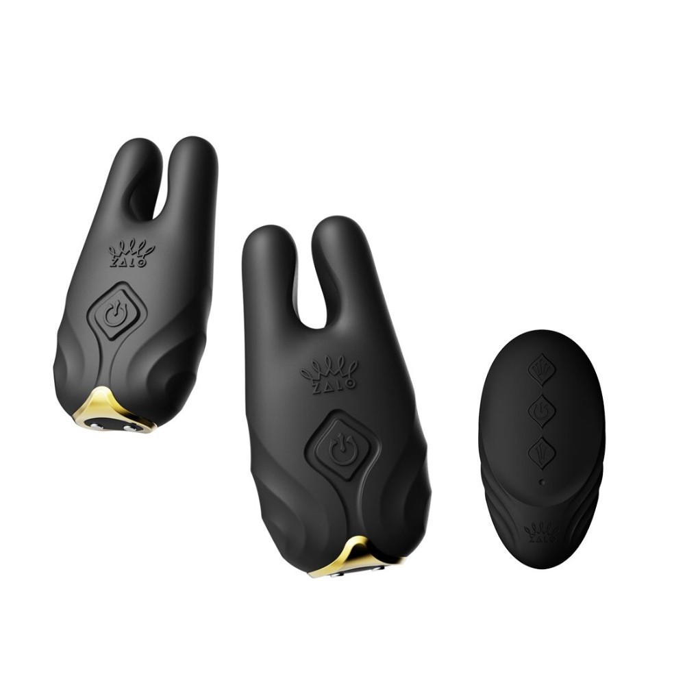 Смарт-вібратор для грудей Zalo - Nave Obsidian Black, пульт ДК, робота через додаток - зображення 1