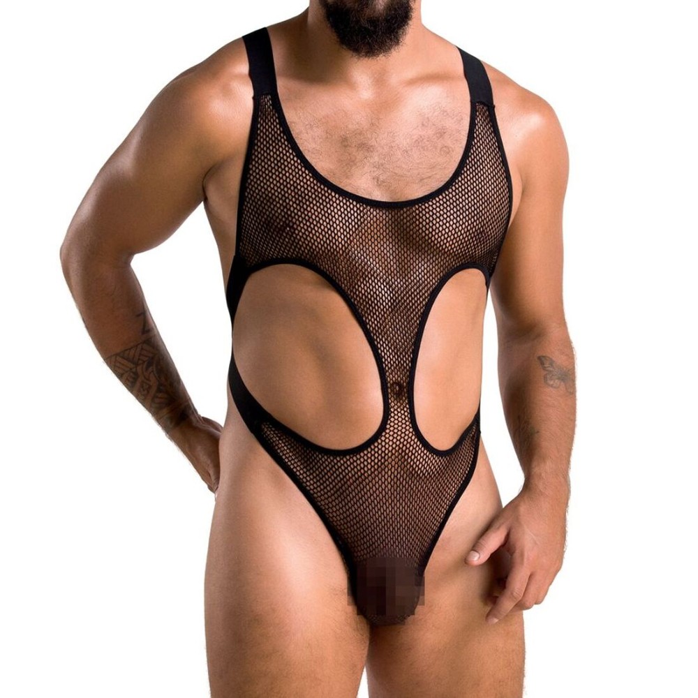 Чоловіче сітчасте боді Passion 040 LEON XXL/XXXL Black, сітка, резинки - зображення 1