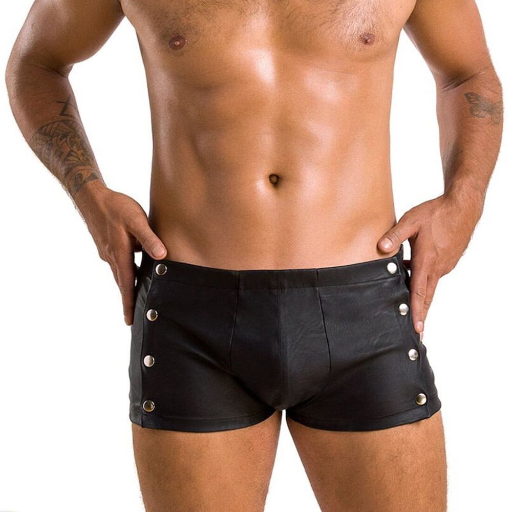 Чоловічі шкіряні боксери із заклепками Passion 048 SHORT DAVID L/XL Black - зображення 1