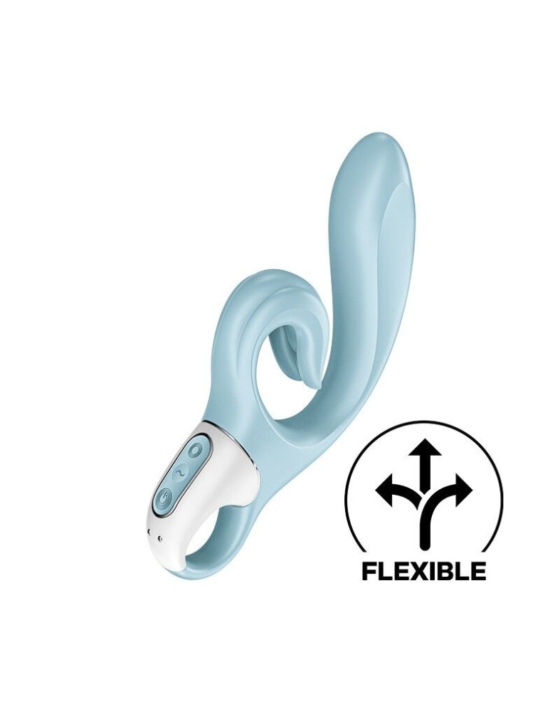 Вібратор-кролик Satisfyer Love Me Blue, гнучкий, відросток з потрійним кінчиком - зображення 1
