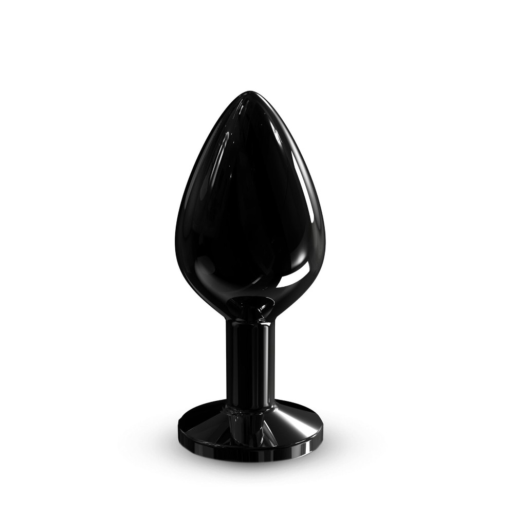 Металева анальна пробка з кристалом Dorcel Diamond Plug Black M - зображення 1