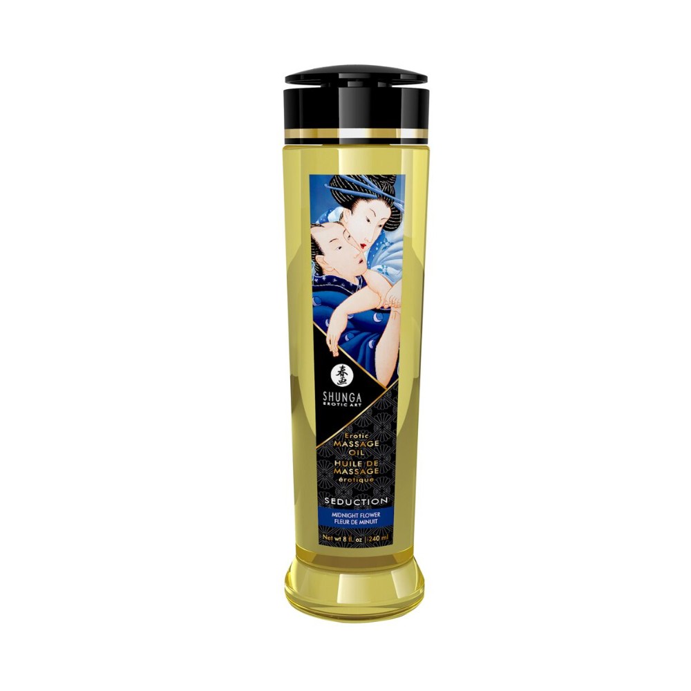 Масажна олія Shunga Seduction – Midnight Flower (240 мл), натуральна, зволожувальна - зображення 1