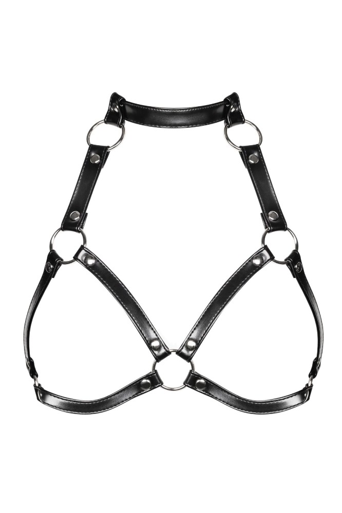Портупея на груди Obsessive A740 harness black O/S, штучна шкіра - зображення 1
