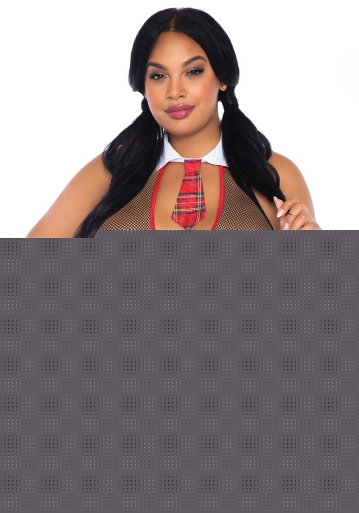 Костюм школярки Leg Avenue Schoolgirl XL/XXL, боді з краваткою - зображення 1