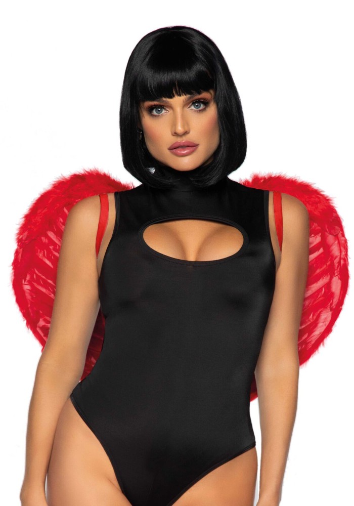 Крила дияволиці Leg Avenue devil wings Red, справжнє пір’я - зображення 1