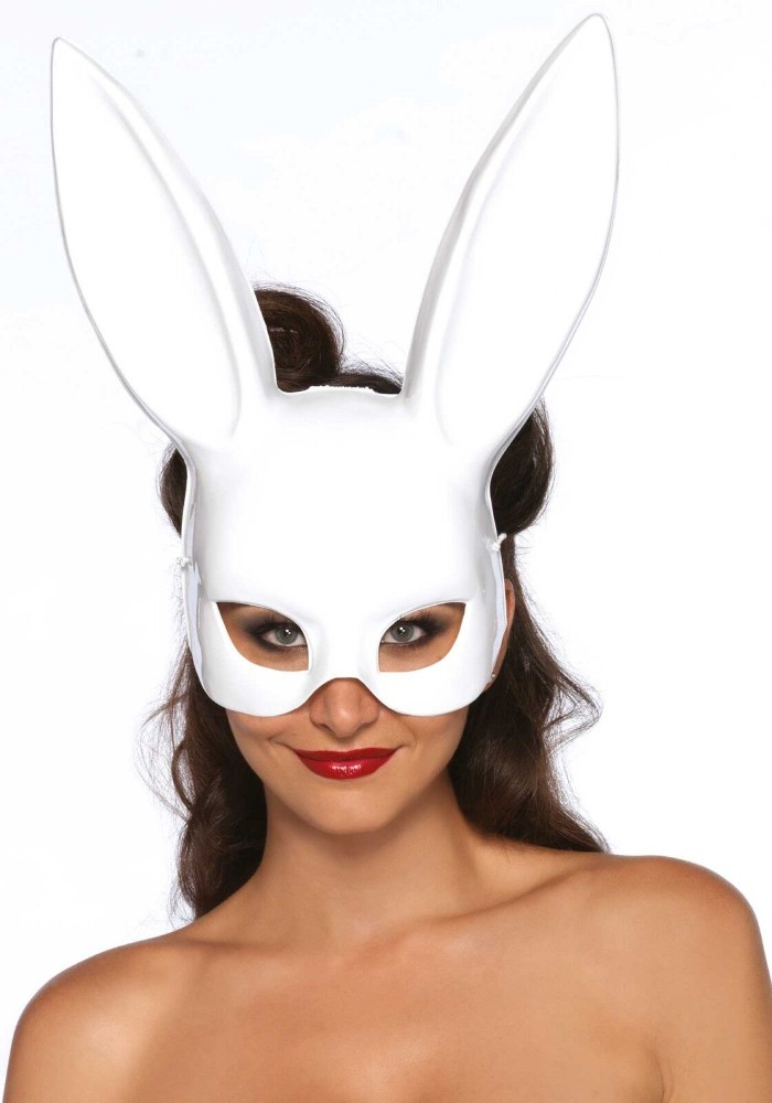 Маска кролика Leg Avenue Masquerade Rabbit Mask White, довгі вушка, на резинці - зображення 1