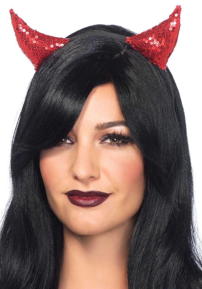 Диявольські ріжки з паєтками Leg Avenue Sequin devil horns - зображення 1