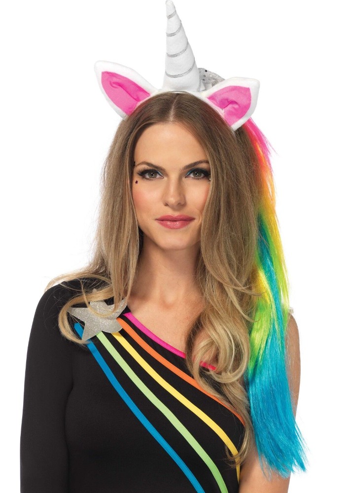 Обруч ріг єдинорога Leg Avenue Magical Unicorn Headband, з райдужною гривою - зображення 1