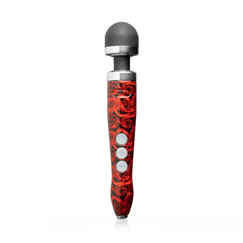 Вібромасажер DOXY Die Cast 3R - ROSE PATTERN, дуже потужний, перезаряджуваний, металевий корпус - зображення 1