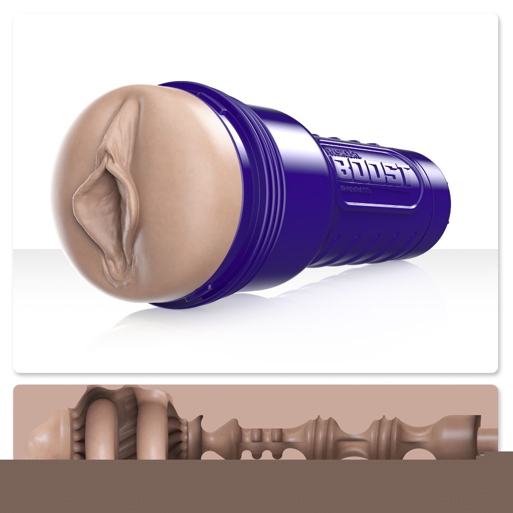 Мастурбатор-вагіна Fleshlight Boost Bang Light Medium Flesh, плаваючі кільця Turbo Tech - зображення 1