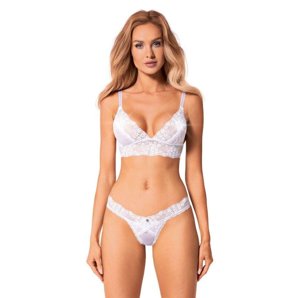 Еротичний комплект Obsessive Heavenlly 2-pcs set XL/2XL, бюстгальтер і танга - зображення 1