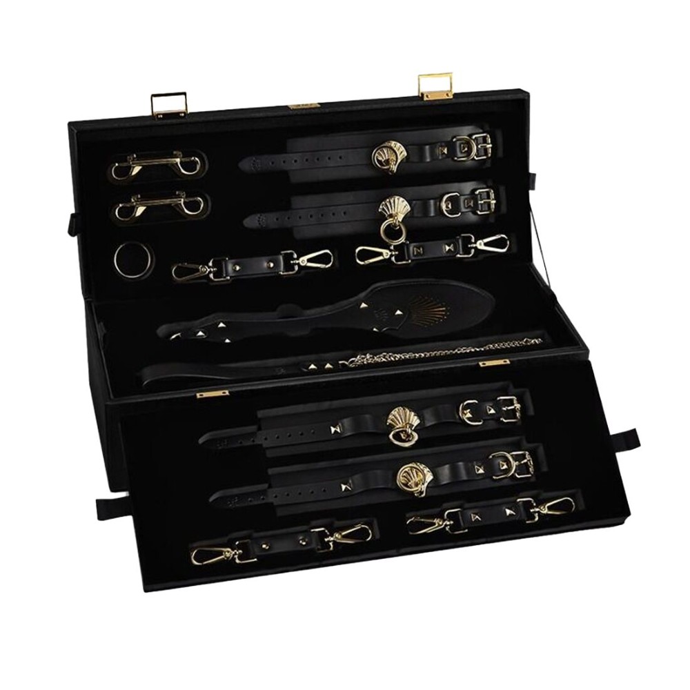 Розкішний набір для BDSM Zalo Bondage Play Kit, 10 аксесуарів у кейсі, шкіра, кристал Swarovski - зображення 1