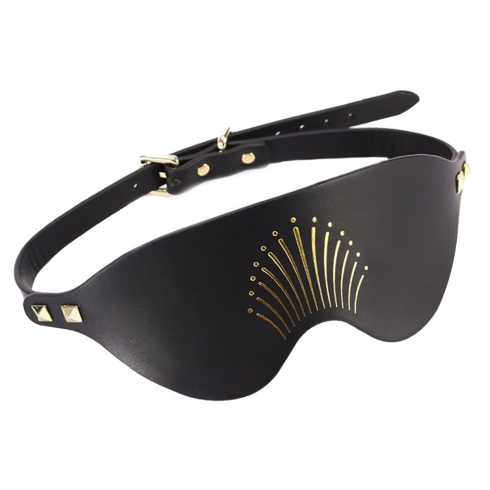 Розкішна маска на очі Zalo Blindfolds Black, натуральна шкіра - зображення 1
