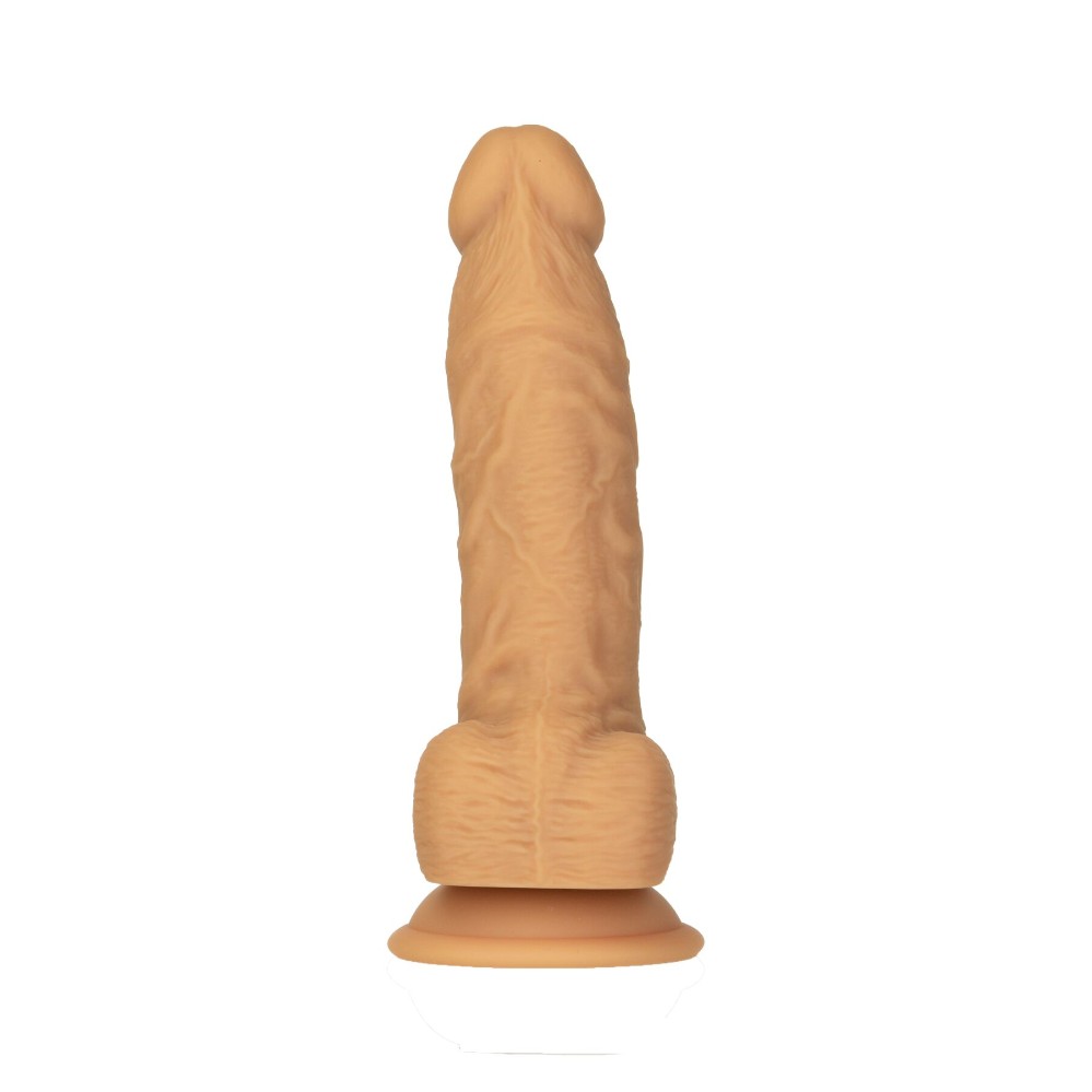 Фалоімітатор ADDICTION Dual Density Silicone Dildo Caramel 8″, присоска, діаметр 4,3 см, віброкуля - зображення 1