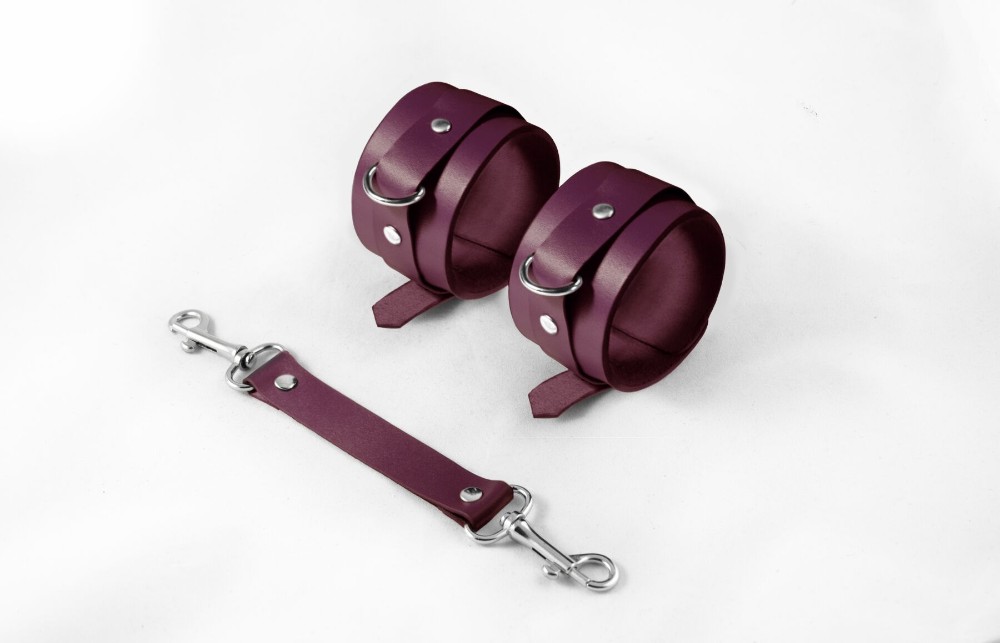 Наручники Feral Feelings - Hand Restraints Burgundy, натуральна шкіра - зображення 1