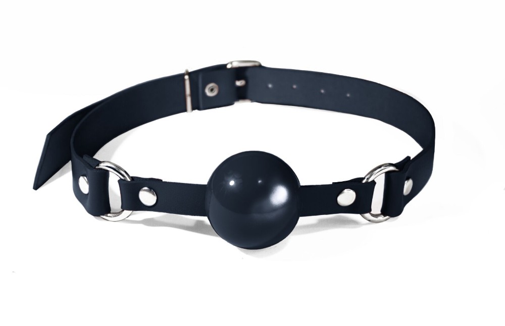 Кляп силіконовий Feral Feelings Silicon Ball Gag Black/Black, чорний ремінець, чорна кулька - зображення 1