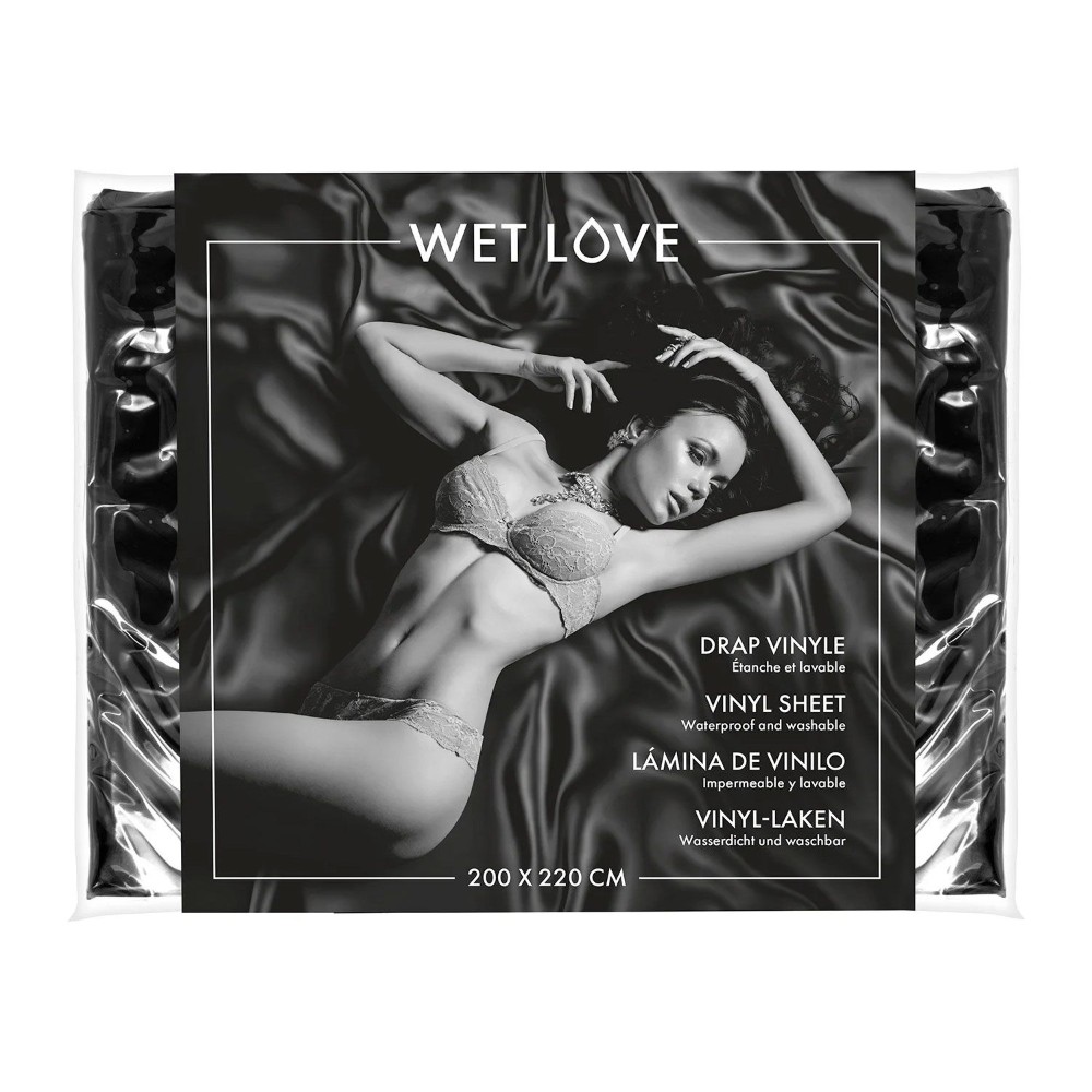 Простирадло з вінілу Fetish Tentation Black 220x200, чорне - зображення 1