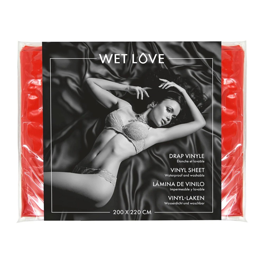 Простирадло з вінілу Fetish Tentation Red 220x200, червоне - зображення 1