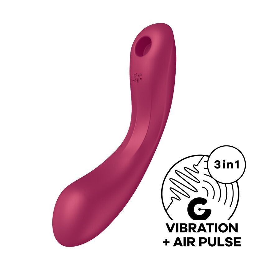 Вакуумний стимулятор з вібрацією Satisfyer Curvy Trinity 1 Red, іграшка 3в1 - зображення 1