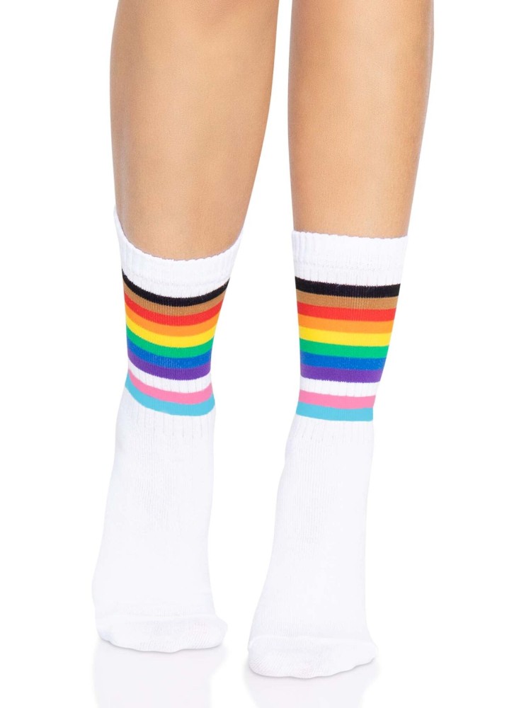 Шкарпетки жіночі в смужку Leg Avenue Pride crew socks Rainbow, 37–43 розмір - зображення 1