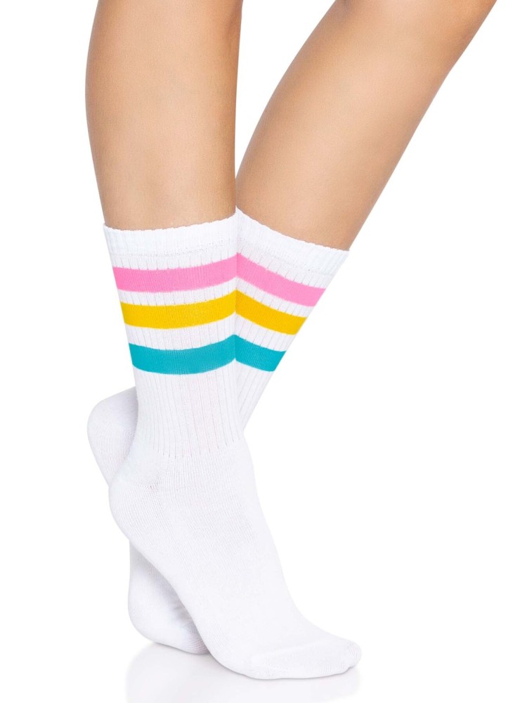 Шкарпетки жіночі в смужку Leg Avenue Pride crew socks Pansexual, 37–43 розмір - зображення 1