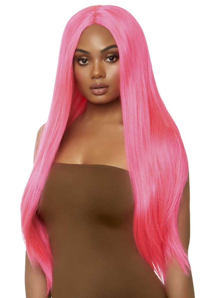 Перука Leg Avenue 33″ Long straight center part wig neon pink - зображення 1