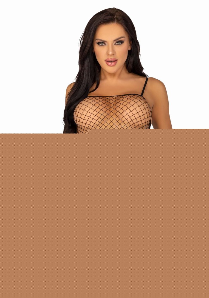 Бодістокінг Leg Avenue Suspender Bodystocking One size Black, велика сітка, доступ - зображення 1